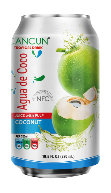cancun jugo en lata de agua de coco 6pack